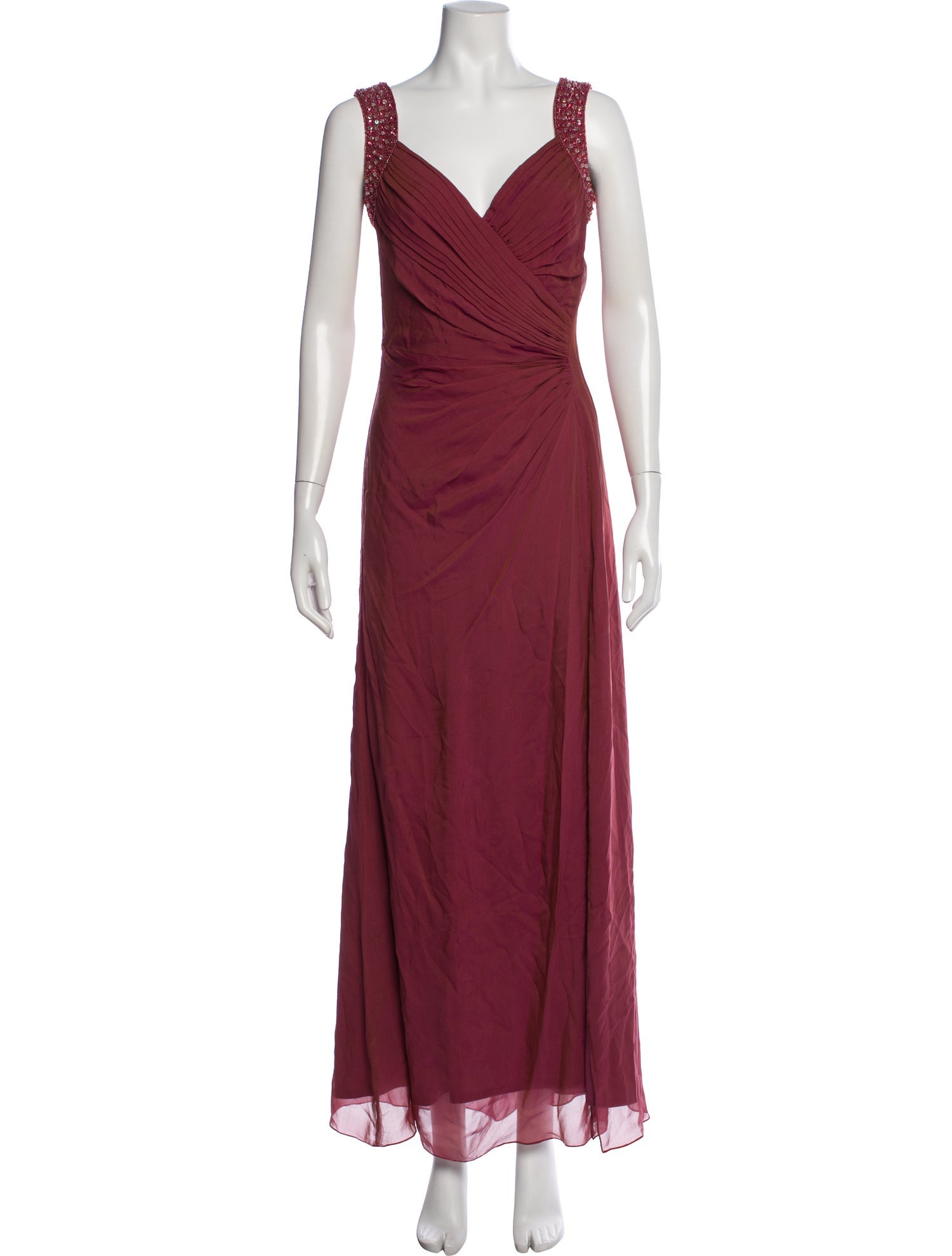 tadashi shoji burgundy dress Silk Long Tadashi Shoji is a
