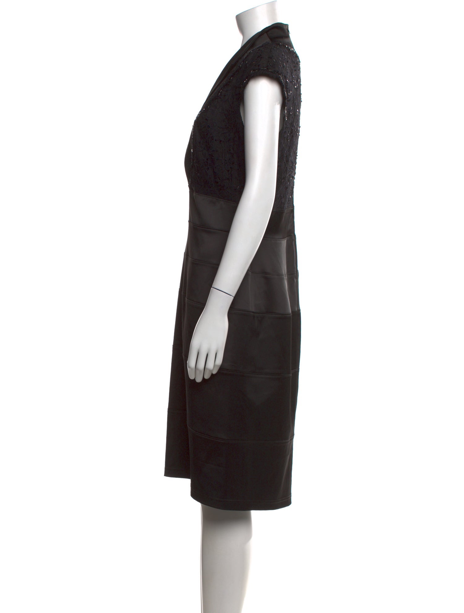 Tadashi Shoji Lace Pattern Knee-Length Dress - Black Dresses, Clothing - WTASH30348
