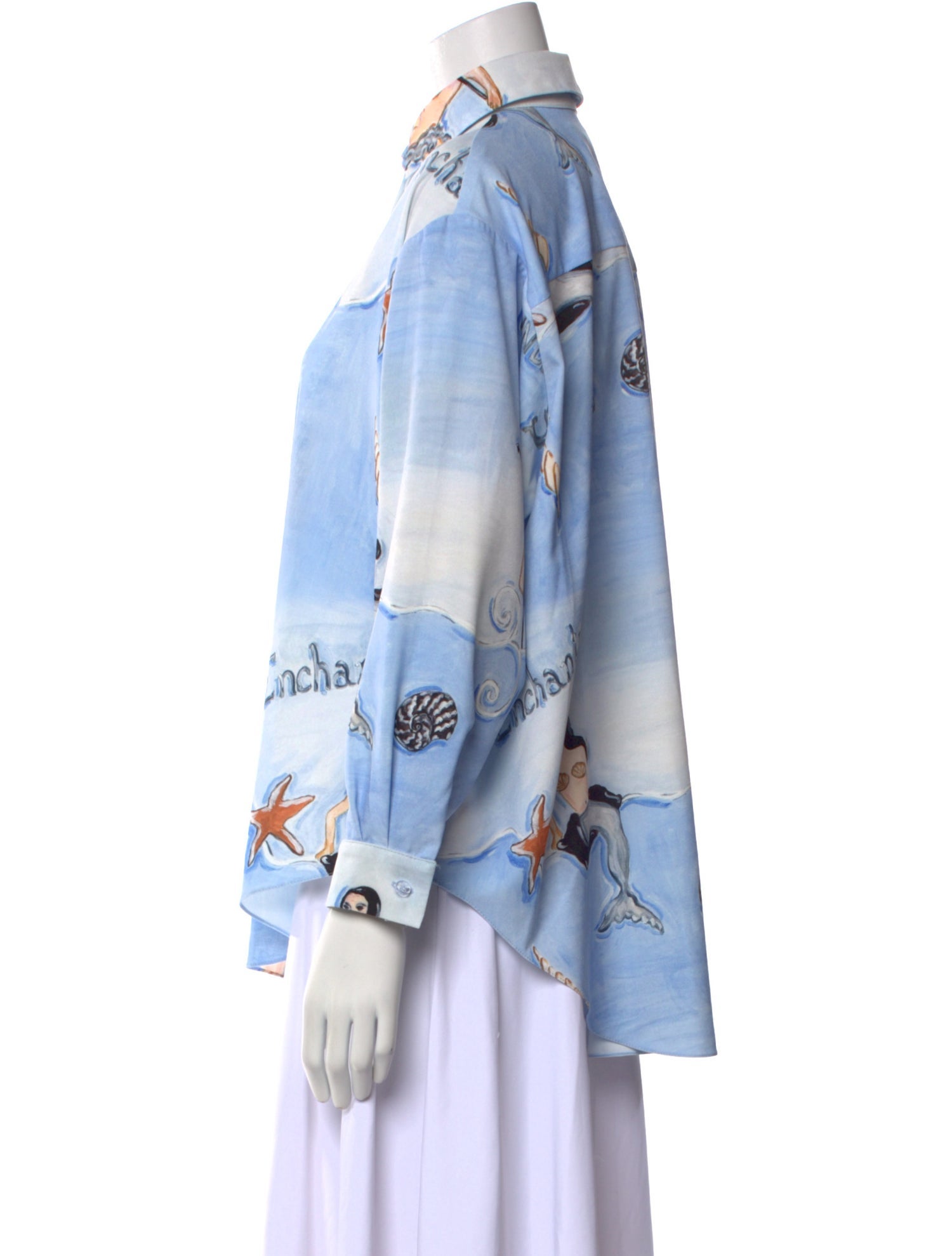 Tata Naka Printed Long Sleeve Button-Up Top w/ Tags