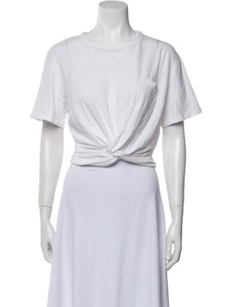 T by Alexander Wang Bateau Neckline Short Sleeve Crop Top