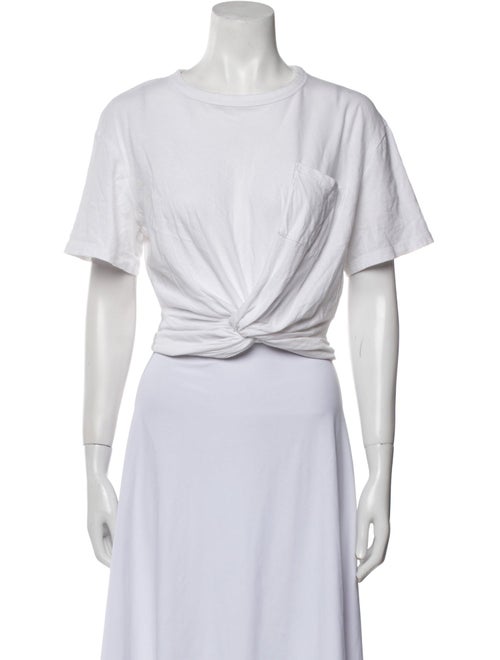 T by Alexander Wang Bateau Neckline Short Sleeve Crop Top