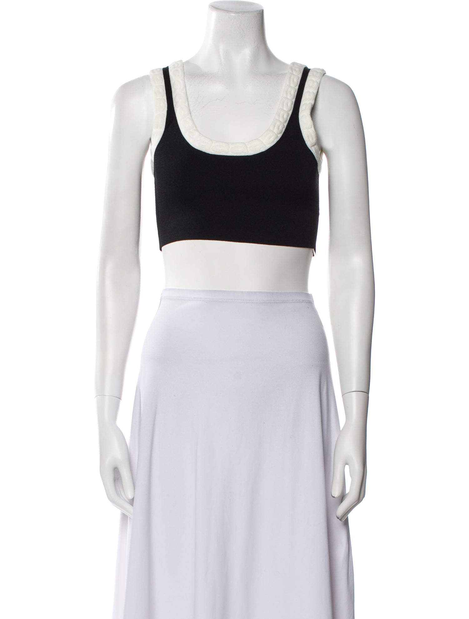 T by Alexander Wang Scoop Neck Sleeveless Crop Top