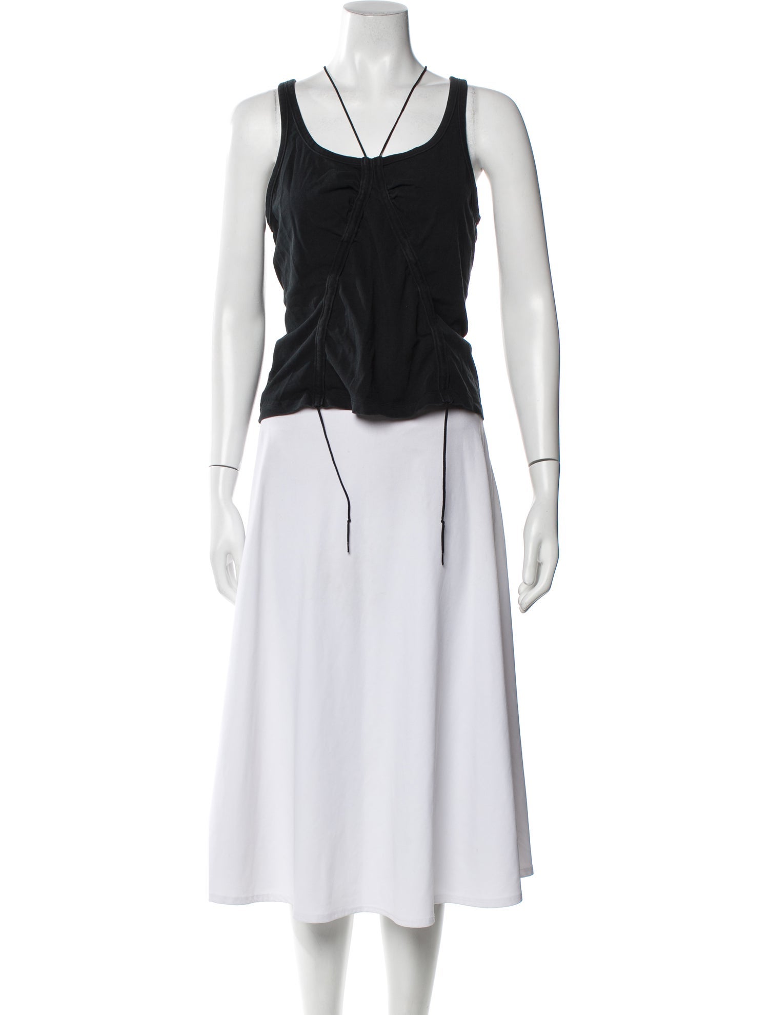 T by Alexander Wang Scoop Neck Sleeveless Crop Top