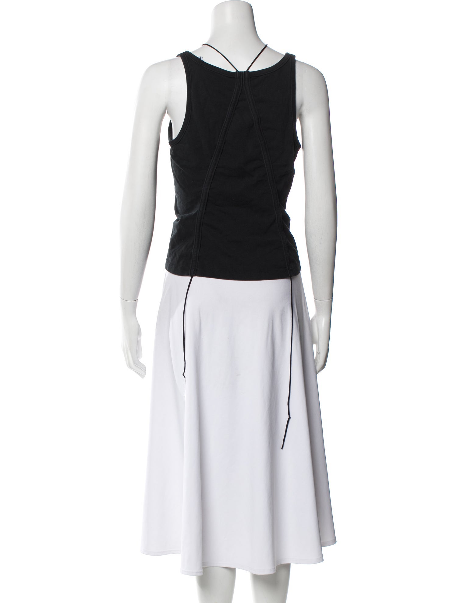 T by Alexander Wang Scoop Neck Sleeveless Crop Top