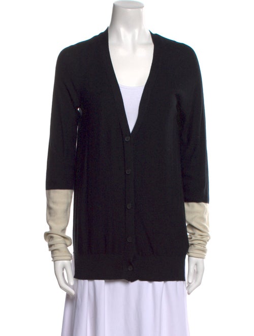 T by Alexander Wang Colorblock Pattern V-Neck Sweater