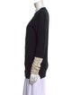 T by Alexander Wang Colorblock Pattern V-Neck Sweater