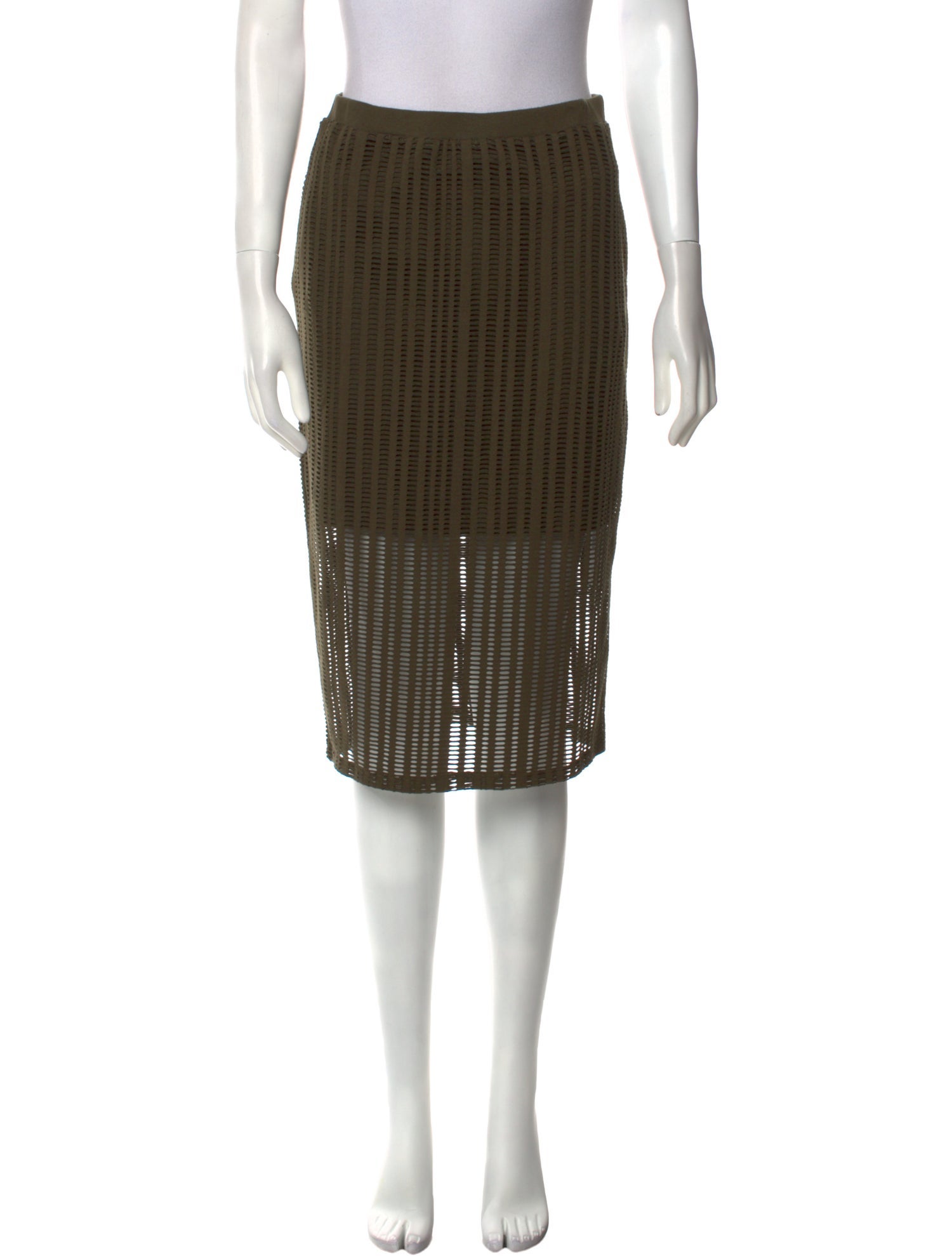 T by Alexander Wang Mesh Accents Knee-Length Skirt