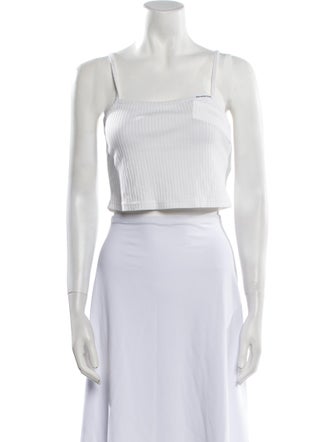 T by Alexander Wang Square Neckline Sleeveless Crop Top