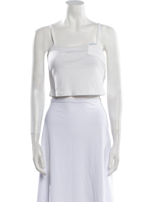 T by Alexander Wang Square Neckline Sleeveless Crop Top