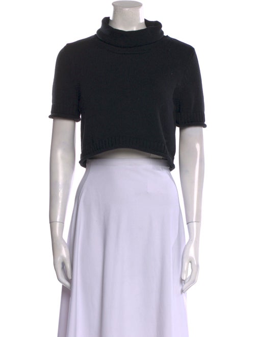 T by Alexander Wang Turtleneck Short Sleeve Crop Top