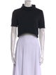 T by Alexander Wang Turtleneck Short Sleeve Crop Top