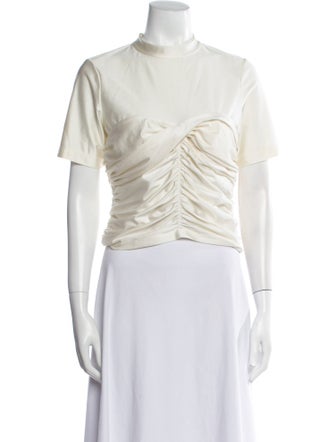 T by Alexander Wang Mock Neck Short Sleeve Crop Top
