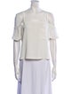 T by Alexander Wang Square Neckline Short Sleeve Blouse