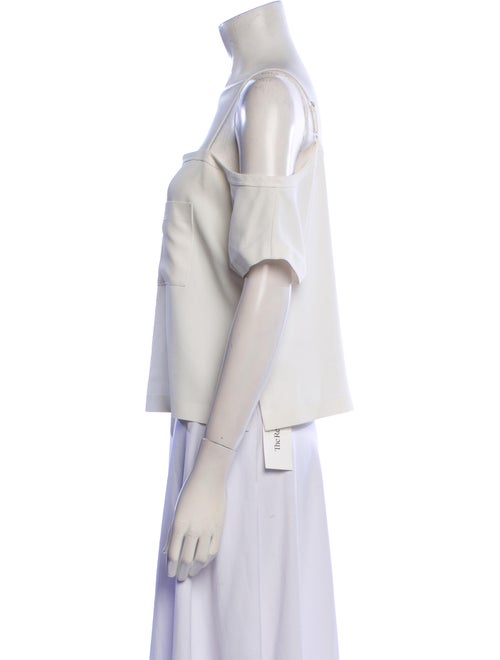 T by Alexander Wang Square Neckline Short Sleeve Blouse