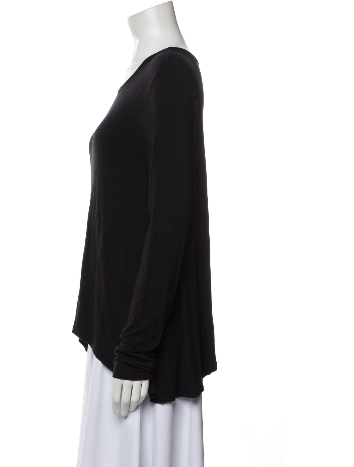 T by Alexander Wang Scoop Neck Long Sleeve Sweatshirt