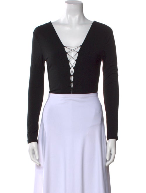 T by Alexander Wang V-Neck Long Sleeve Crop Top