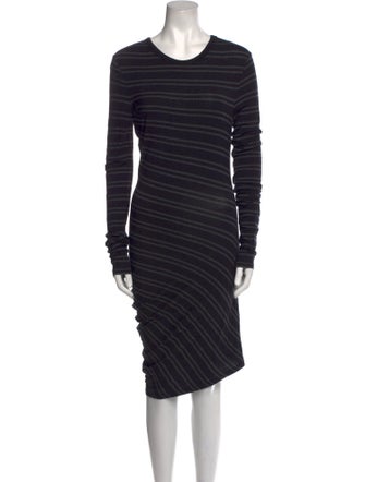 T by Alexander Wang Striped Midi Length Dress