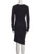 T by Alexander Wang Striped Midi Length Dress