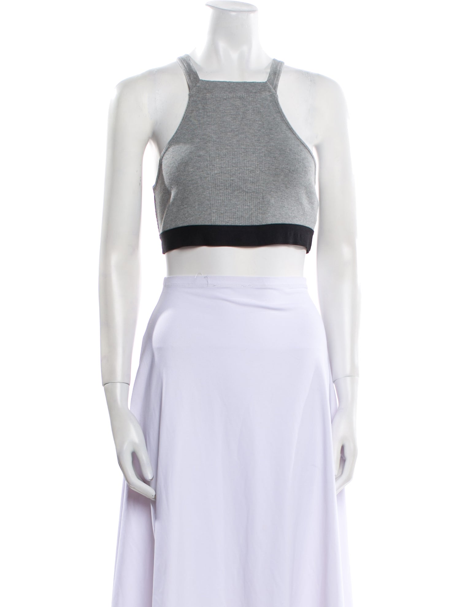 T by Alexander Wang Square Neckline Sleeveless Crop Top