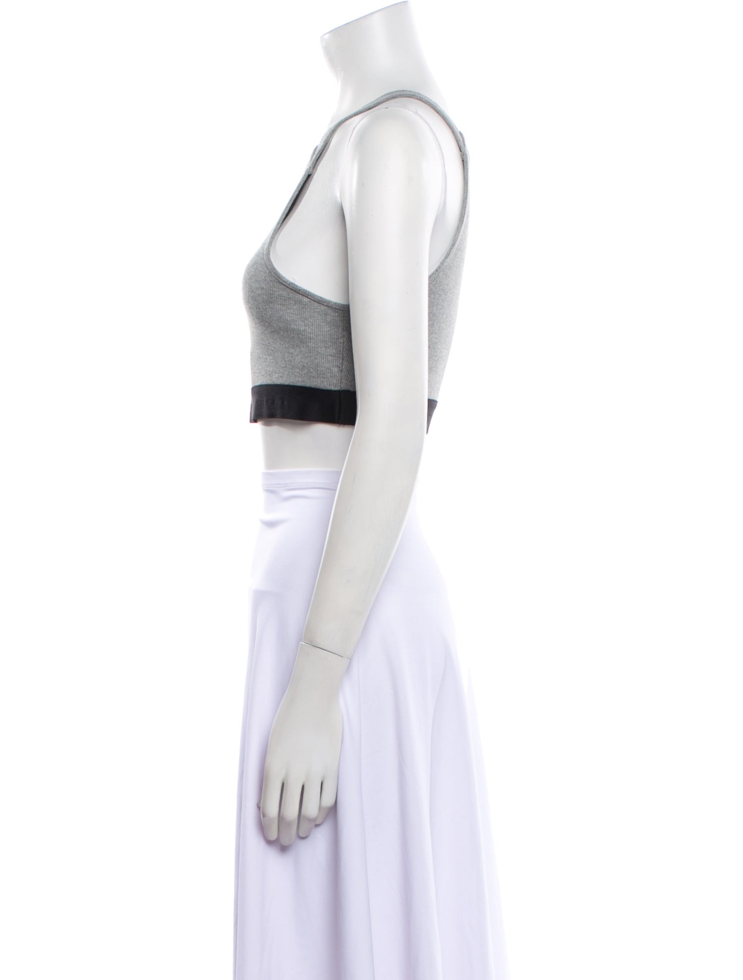 T by Alexander Wang Square Neckline Sleeveless Crop Top