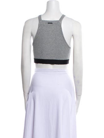 T by Alexander Wang Square Neckline Sleeveless Crop Top
