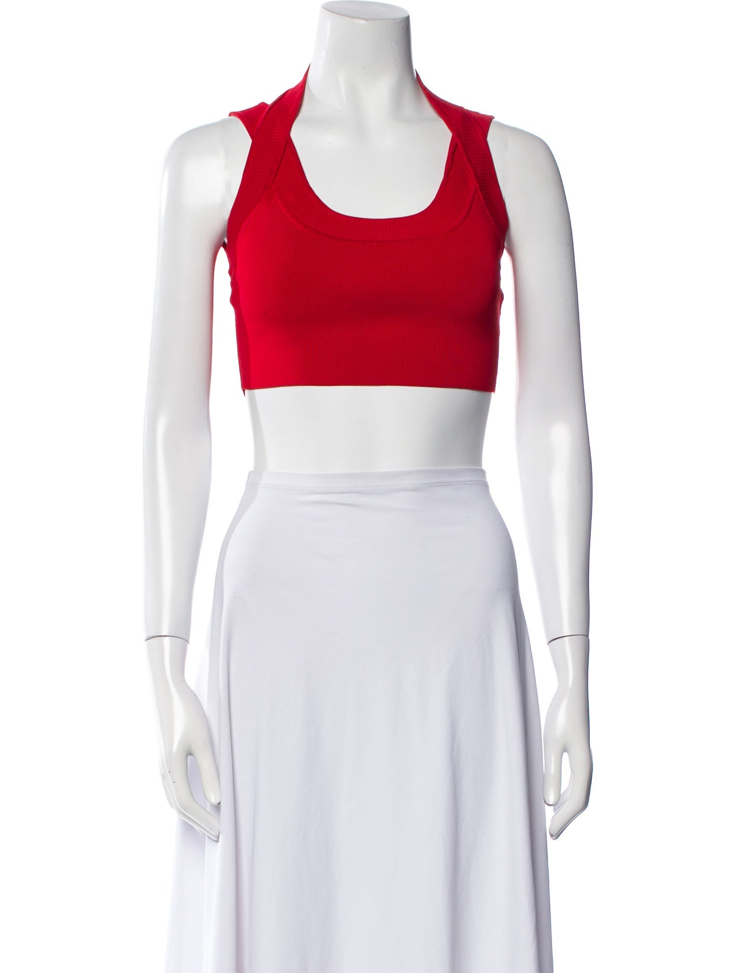 T by Alexander Wang Scoop Neck Sleeveless Crop Top