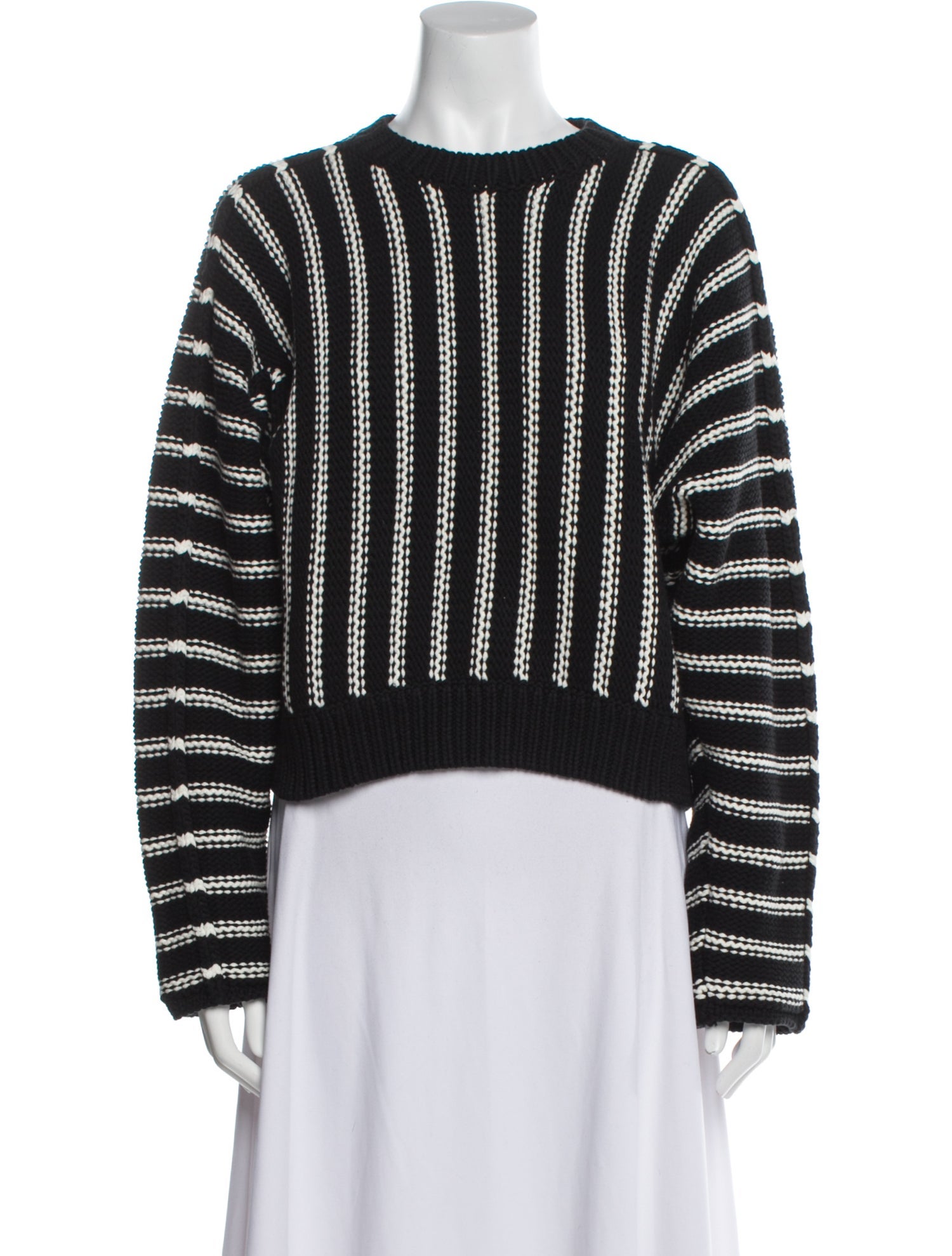 T by Alexander Wang Striped Crew Neck Sweater