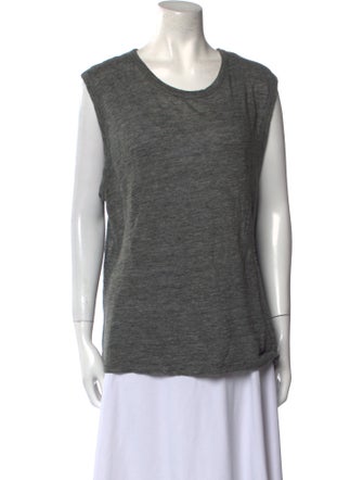 T by Alexander Wang Linen Scoop Neck Top