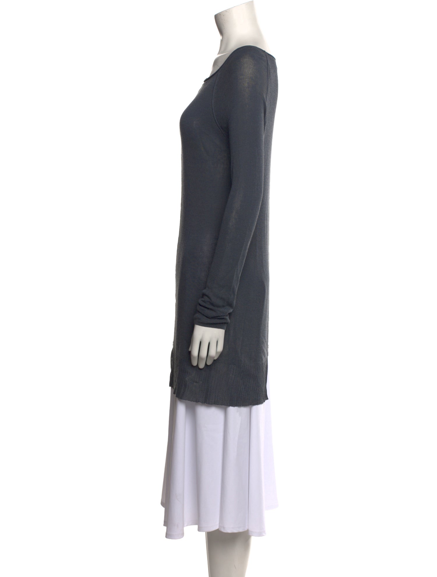 T by Alexander Wang Scoop Neck Long Sleeve Tunic