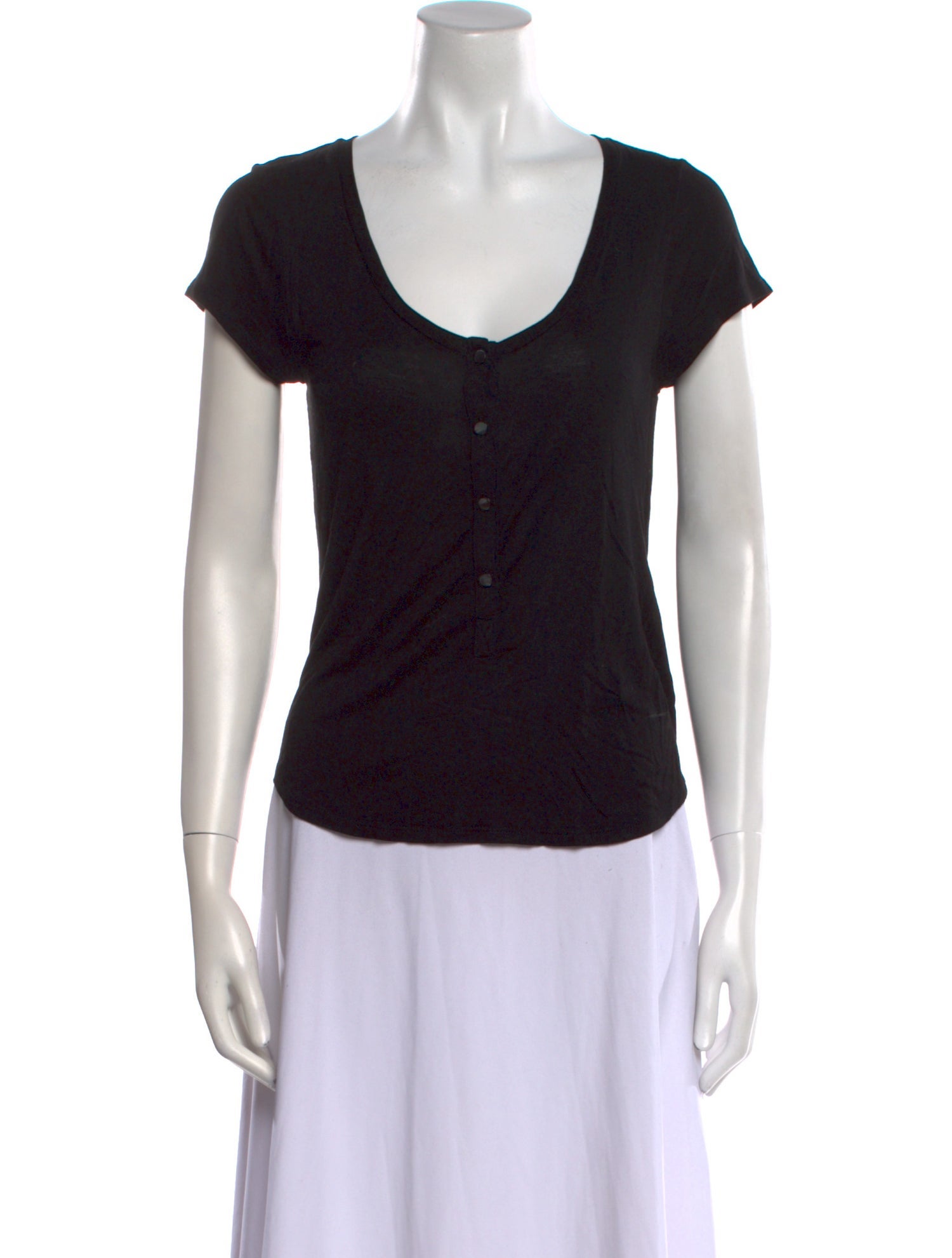 T by Alexander Wang Scoop Neck Short Sleeve T-Shirt