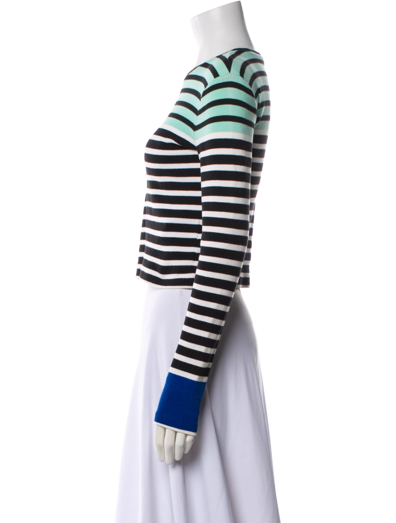 T by Alexander Wang Striped Crew Neck Crop Top