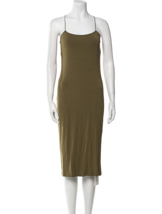 T by Alexander Wang Square Neckline Midi Length Dress