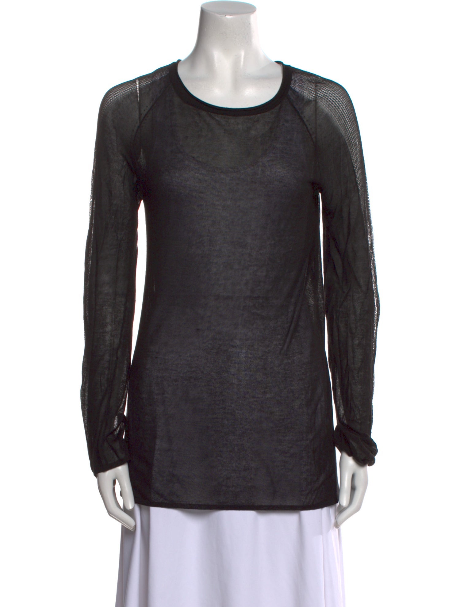 T by Alexander Wang Scoop Neck Long Sleeve Top