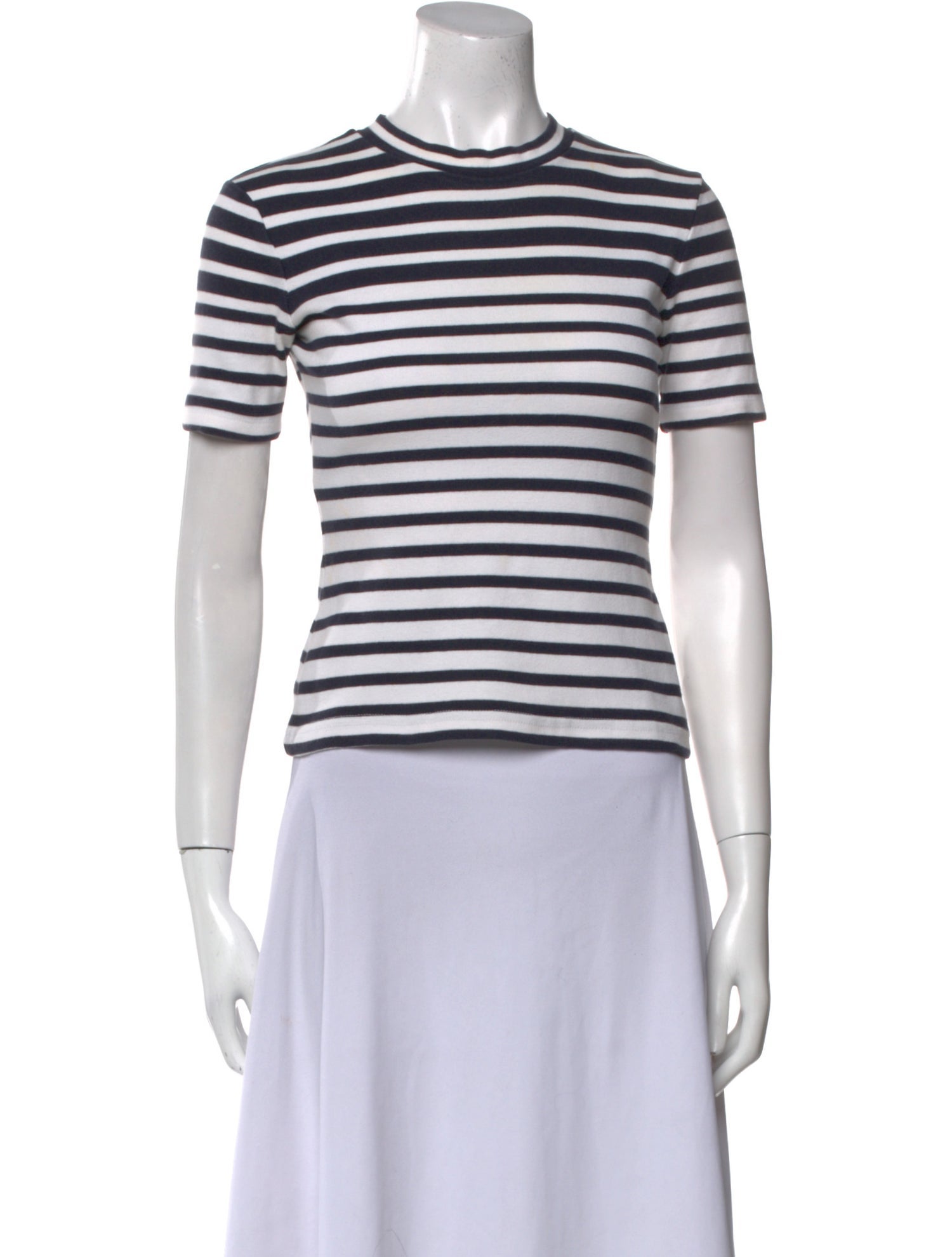 T by Alexander Wang Striped Crew Neck T-Shirt