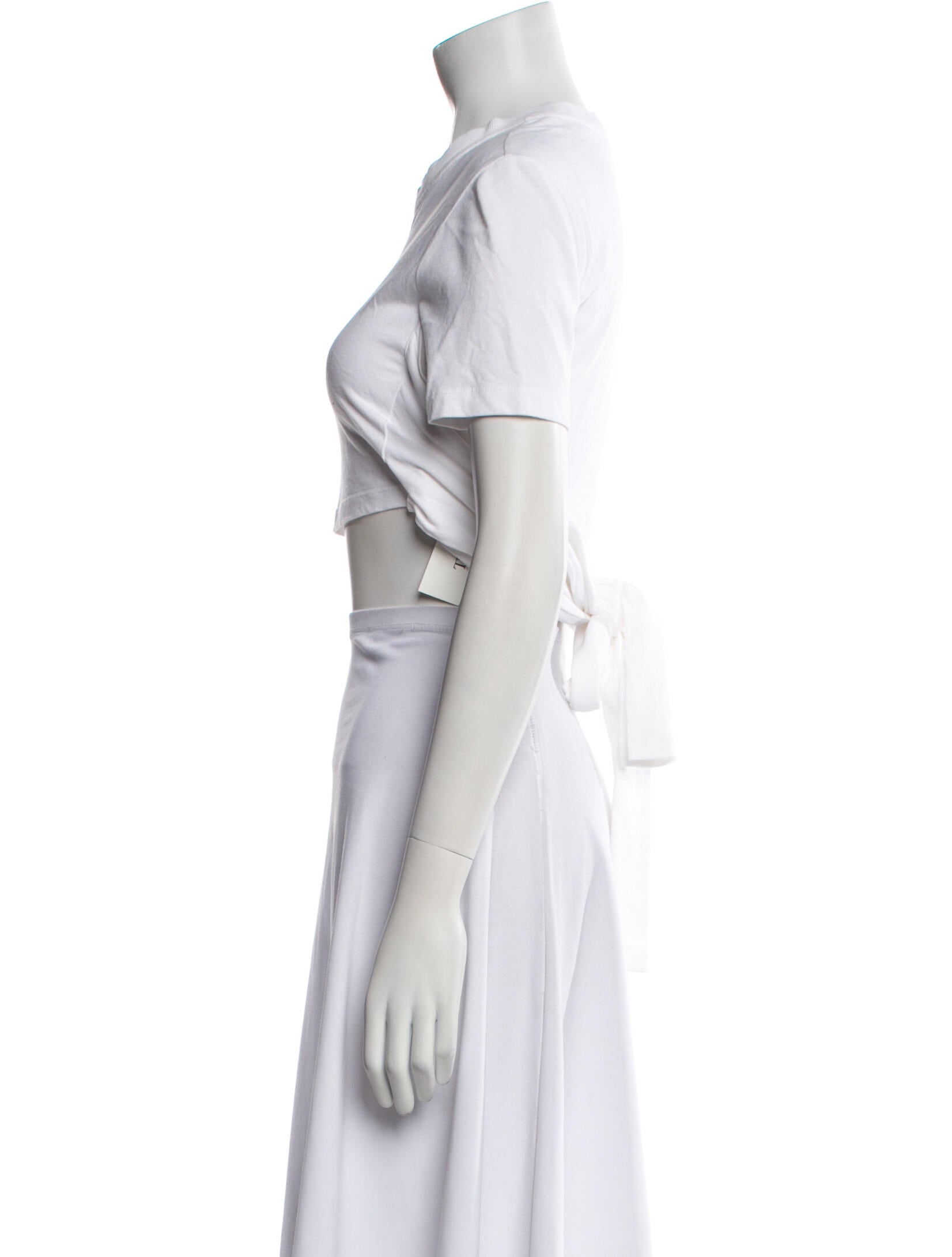 T by Alexander Wang Crew Neck Short Sleeve Crop Top