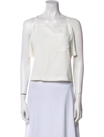 T by Alexander Wang Square Neckline Sleeveless Crop Top