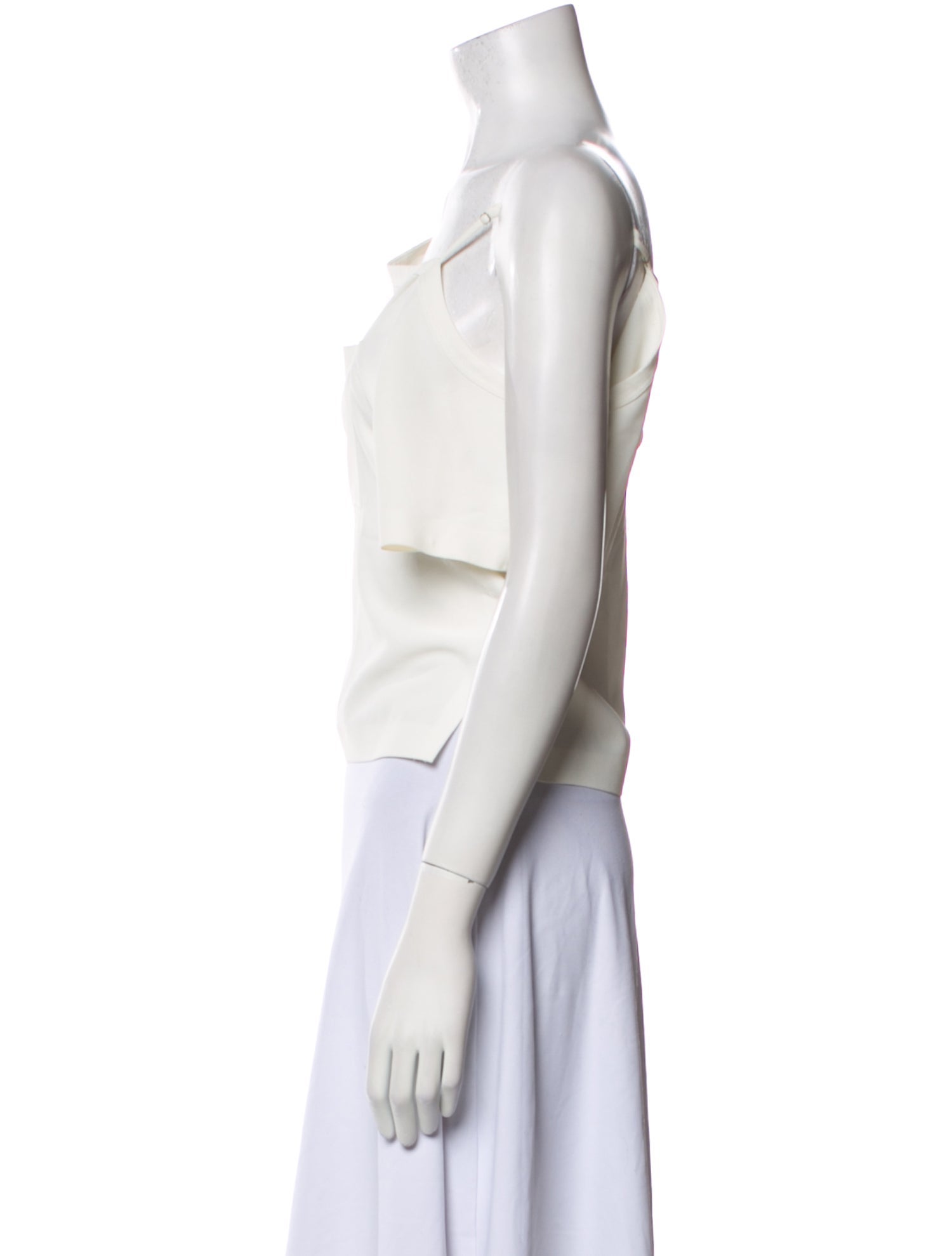 T by Alexander Wang Square Neckline Sleeveless Crop Top