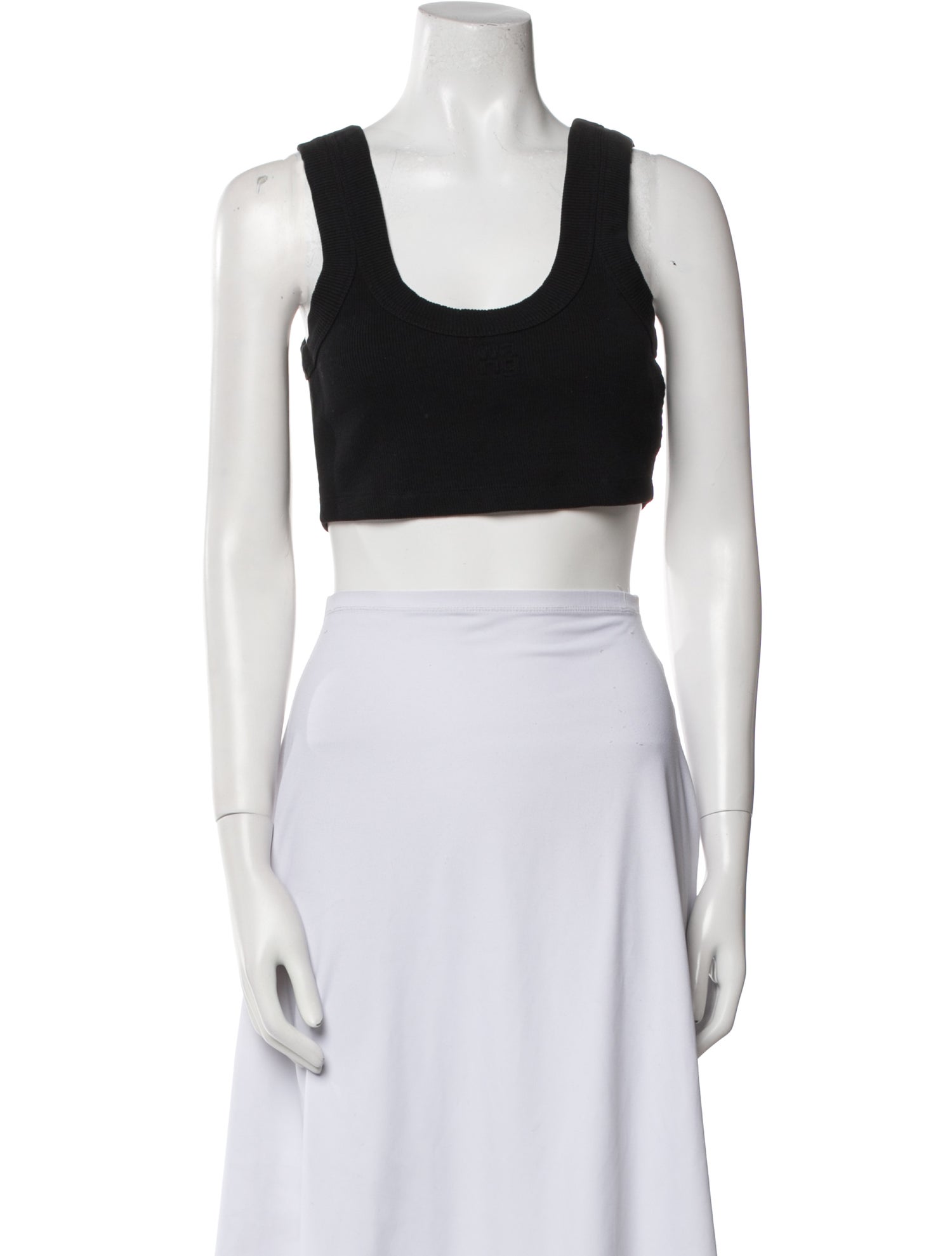 T by Alexander Wang Scoop Neck Sleeveless Crop Top