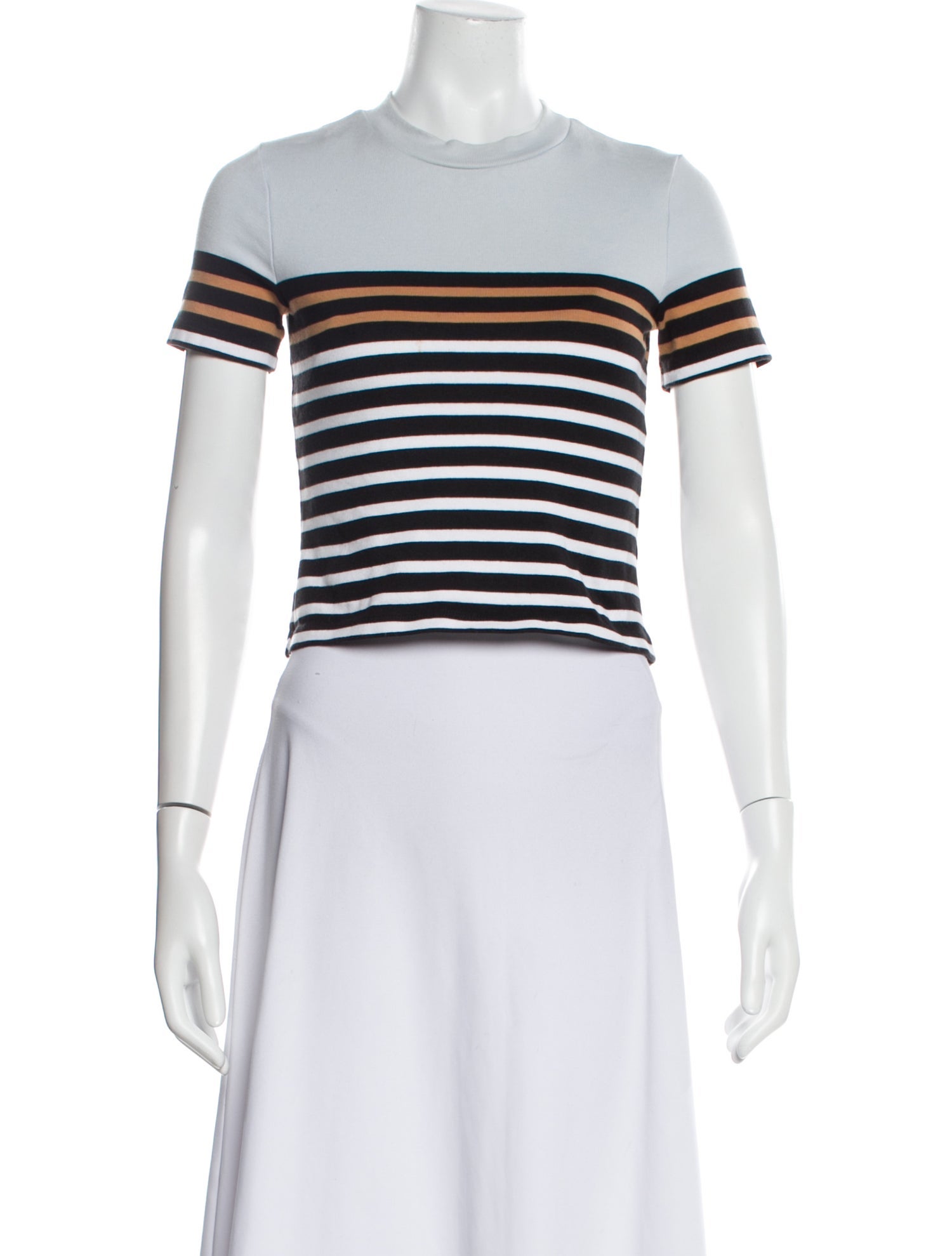 T by Alexander Wang Striped Crew Neck T-Shirt