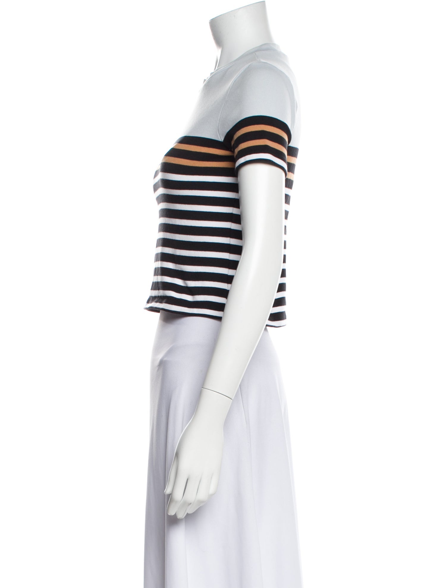 T by Alexander Wang Striped Crew Neck T-Shirt