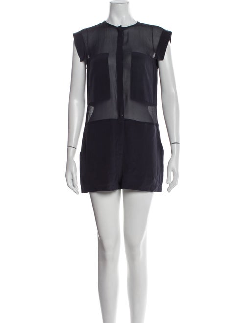 T by Alexander Wang Silk Crew Neck Romper