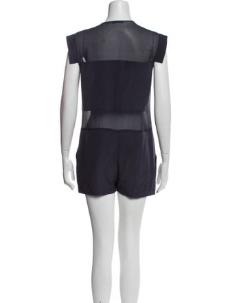 T by Alexander Wang Silk Crew Neck Romper