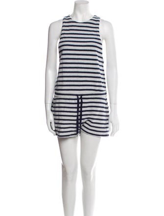 T by Alexander Wang Striped Scoop Neck Romper