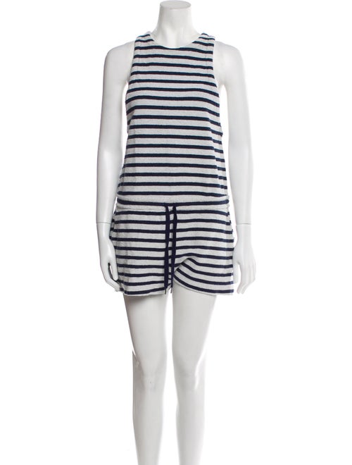 T by Alexander Wang Striped Scoop Neck Romper