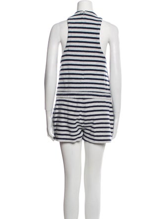 T by Alexander Wang Striped Scoop Neck Romper