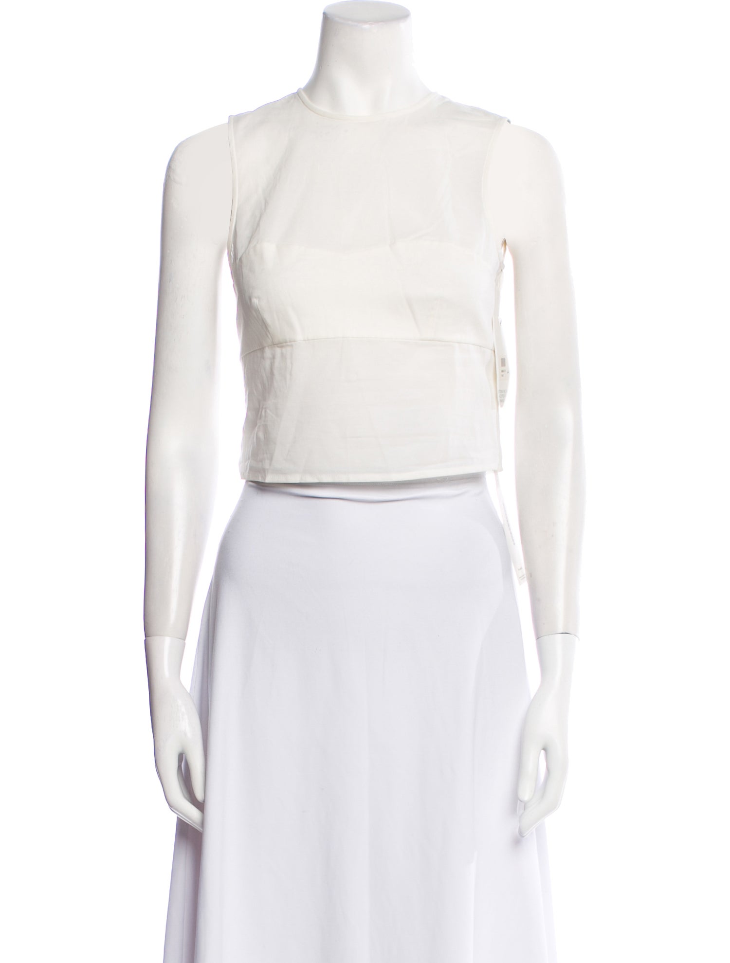 T by Alexander Wang Crew Neck Sleeveless Crop Top