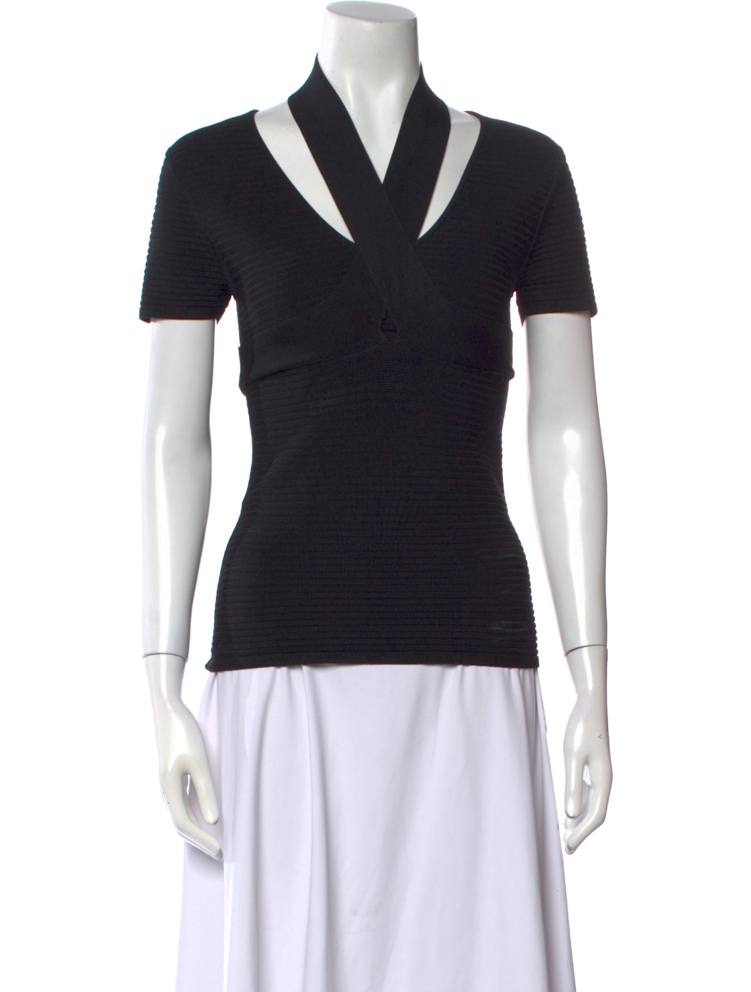 T by Alexander Wang V-Neck Short Sleeve Polo