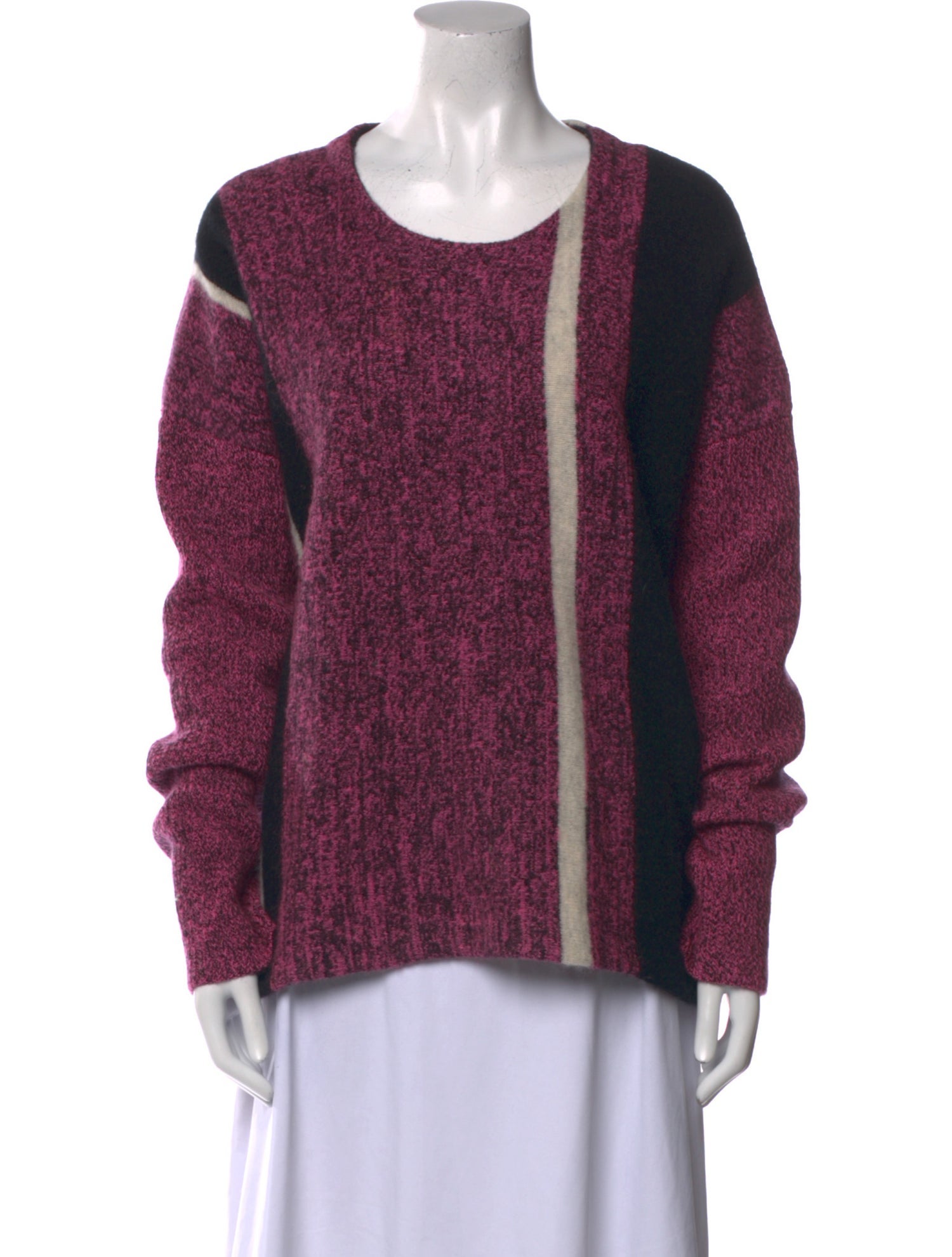 T by Alexander Wang Wool Colorblock Pattern Sweater