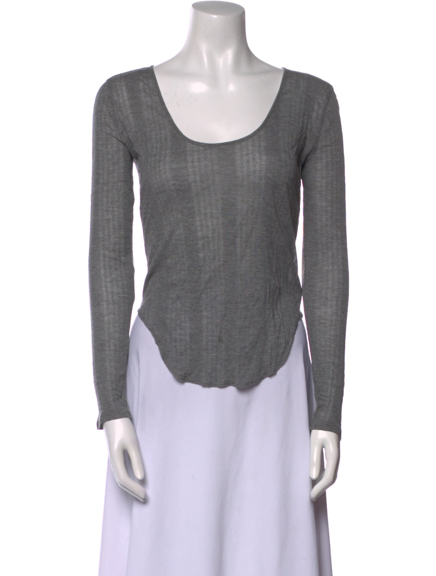 T by Alexander Wang Scoop Neck Long Sleeve Top