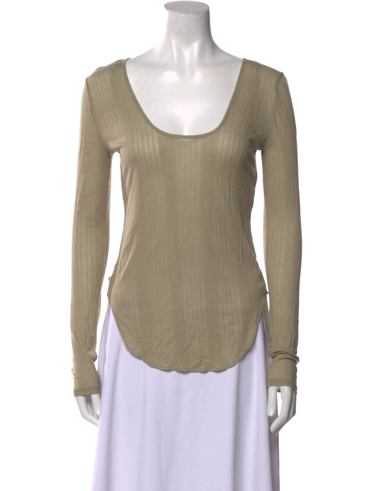 T by Alexander Wang Scoop Neck Long Sleeve Top